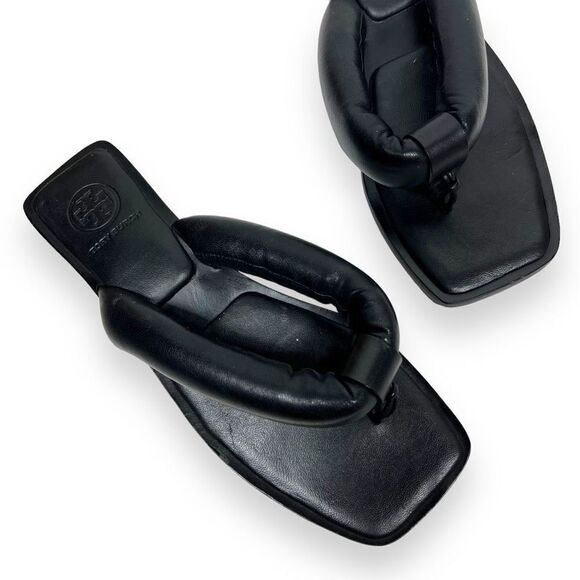 Tory Burch Shoes - Tory Burch Nevada Summer Sandal Black Leather Puff Detail Size 6.5